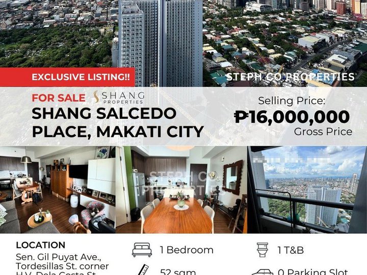 Makati Shang Salcedo Place for Sale, 1-Bedroom Fully Furnished Condo