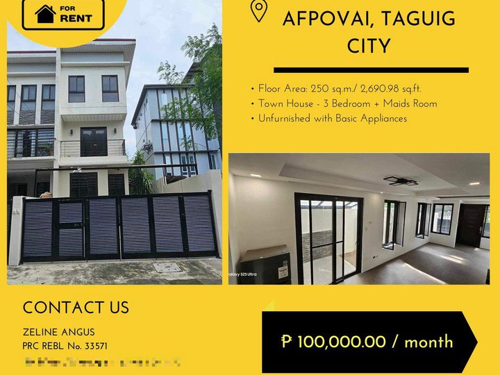 3-Bedroom Townhouse For Rent With Maids Quarters (Newly renovated)