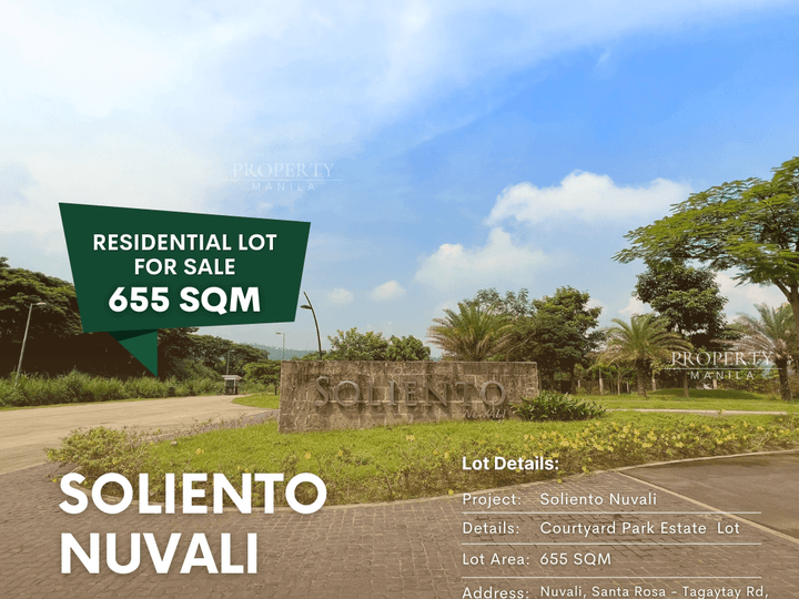 Soliento Residential Lot for Sale } 655 sqm