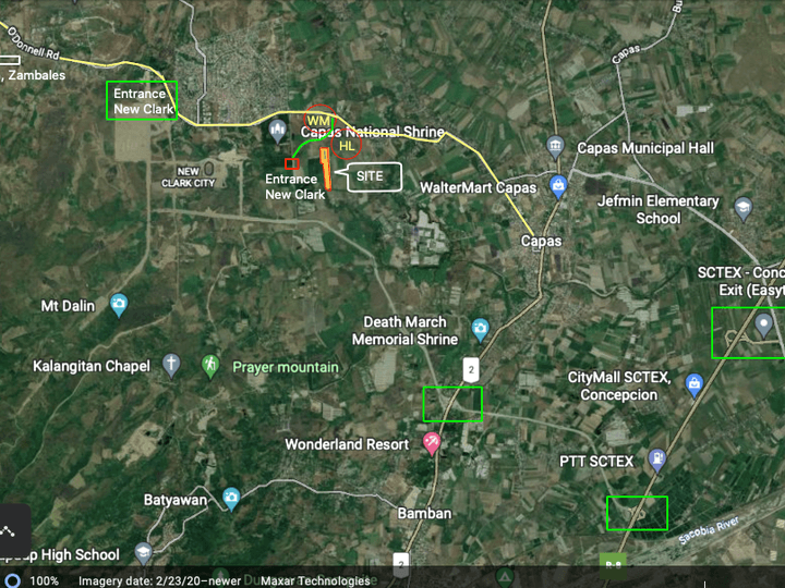 RAW LAND IN CAPAS TARLAC NEAR NEW CLARK CITY ADJACENT TO A FAMOUS MALL