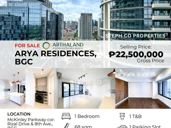 Premium BGC, Arya Residences, 1-Bedroom with Balcony in Bonifacio Global City, Semi-Furnished