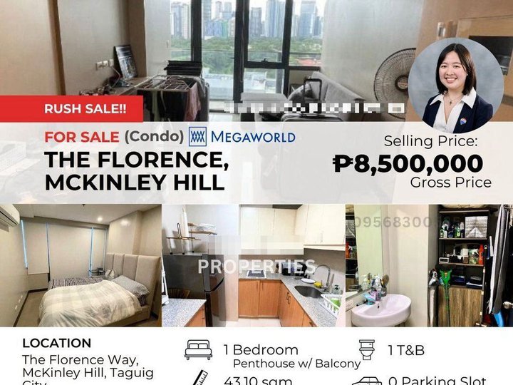 Rush Sale! McKinley Hill 1-Bedroom Penthouse at The Florence, Taguig