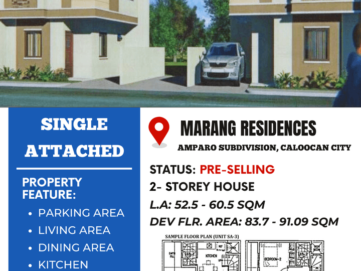 3-bedroom Single Attached House For Sale in Amparo, Caloocan MM