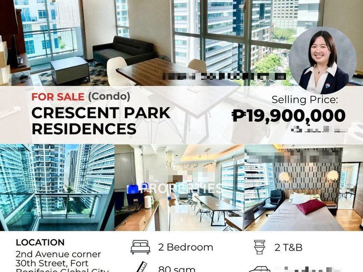 For Sale: BGC 2-Bedroom Condo at Crescent Park Residences, Kensington, Blue Sapphire, Grand Hamptons