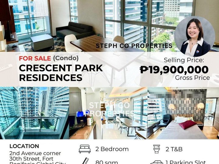 For Sale: BGC 2-Bedroom Condo at Crescent Park Residences, Kensington, Blue Sapphire, Grand Hamptons