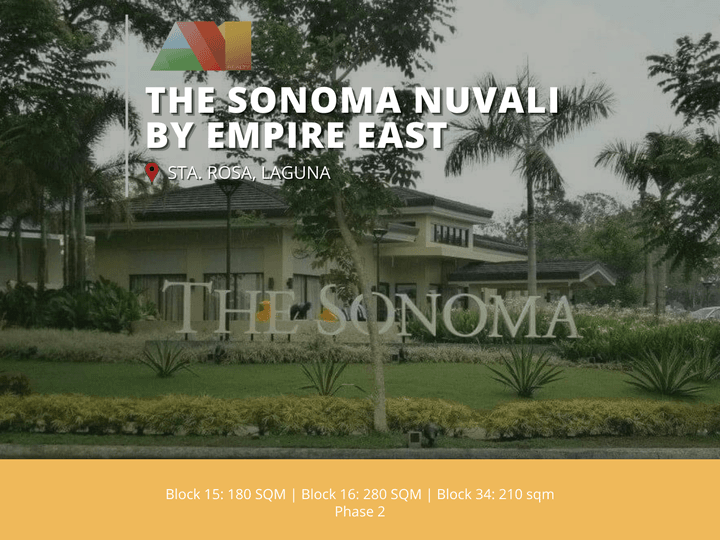 Lot for Sale in The Sonoma Nuvali by Empire East