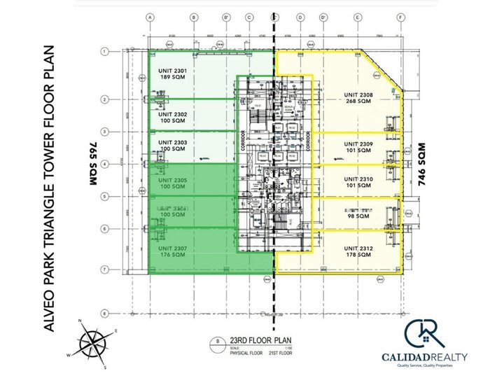 Alveo Park Triangle Tower 3 Office Space For Lease Bare BGC, Taguig City - CRSL0316