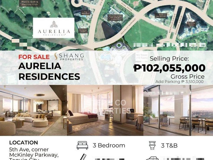 Luxury BGC Shangri-la Aurelia Residences for Sale 3BR Bonifacio Global ...