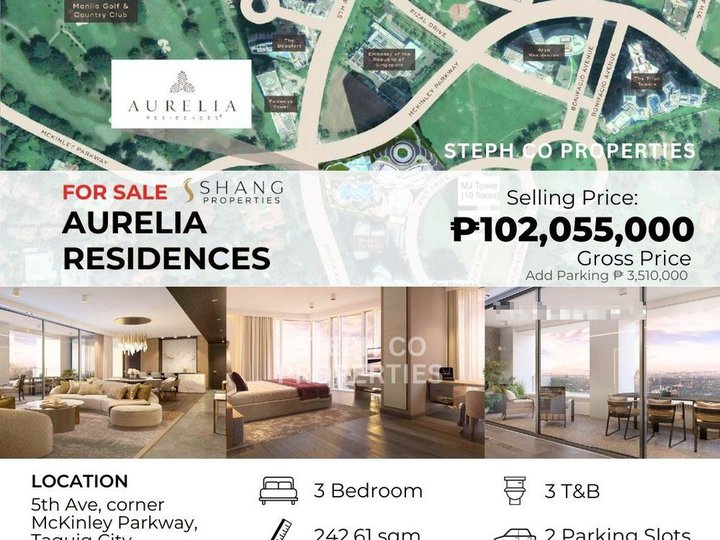 Luxury BGC Shangri-la Aurelia Residences for Sale 3BR Bonifacio Global (Direct Buyers only)