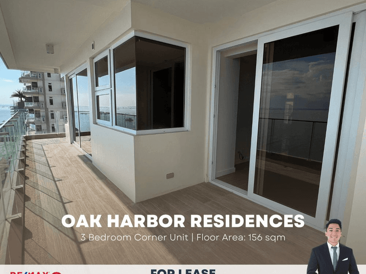 For rent! Corner 3BR unit w/ balcony in Oak Harbor Residences
