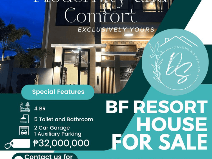 Modern Tropical 2 Storey House For Sale in BF Resort Village