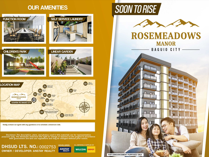 Pre-Selling Studio Unit Near Burnham, Baguio City