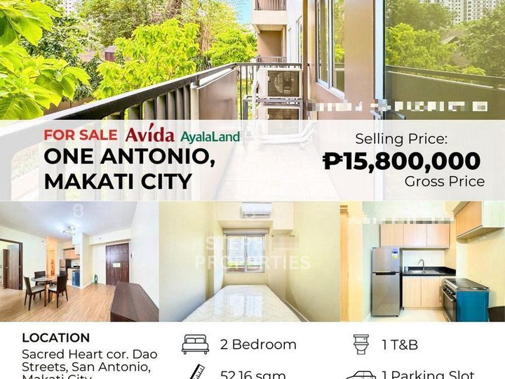 Makati San Antonio 2-Bedroom Condo at One Antonio, Makati, for Sale by Avida