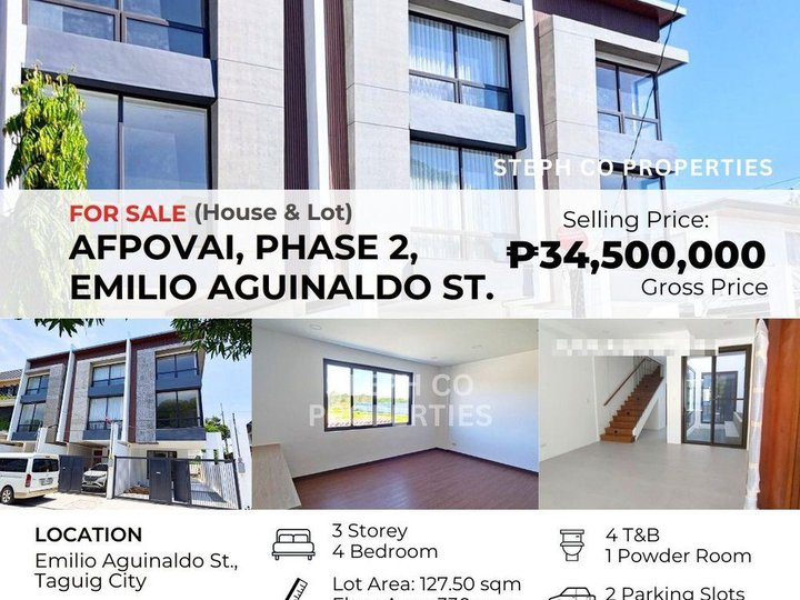 For Sale: 4-Bedroom House at Emilio Aguinaldo St. AFPOVAI - UNIT 1, Taguig