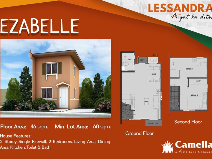 Ezabelle 2-BR Single Attached House For Sale in Bacolod Negros Occ