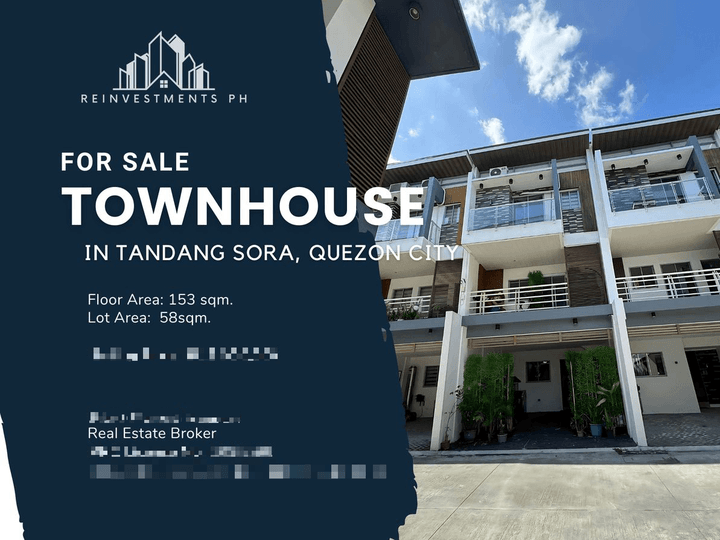 FOR SALE 3 storey Townhouse in Tandang Sora, Quezon City