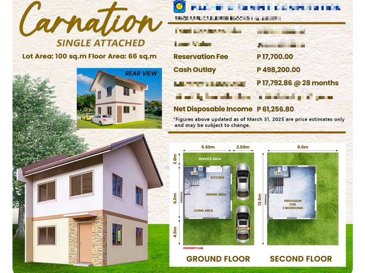3-bedroom Single Attached House For Sale in General Trias Cavite