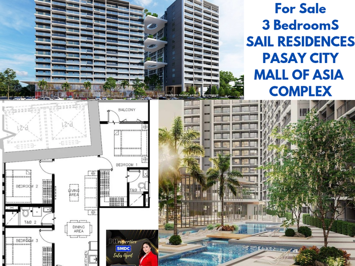 SMDC SAIL RESIDENCES Semi Furnished 3-bedroom Residential Condo For Sale in Manila Bay Pasay