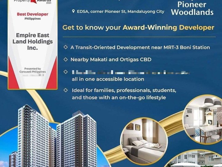 Affordable rent to own condo in Pioneer Woodlands Near Makati and BGC