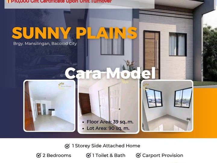Promo P10k Reservation fee Only Bungalow Cara Model Unit at Sunny Plains Mansilingan Bacolod Neg Occ