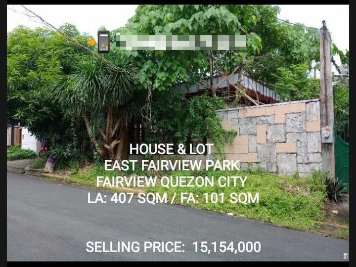 House & lot for sale East Fairview Park Fairview Quezon City