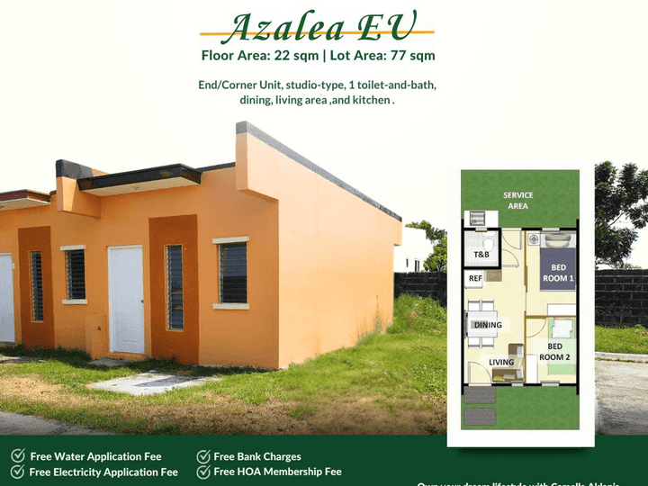 22K/Mo DP-Corner Bungalow in Numancia, Aklan (Studio-type RFO)