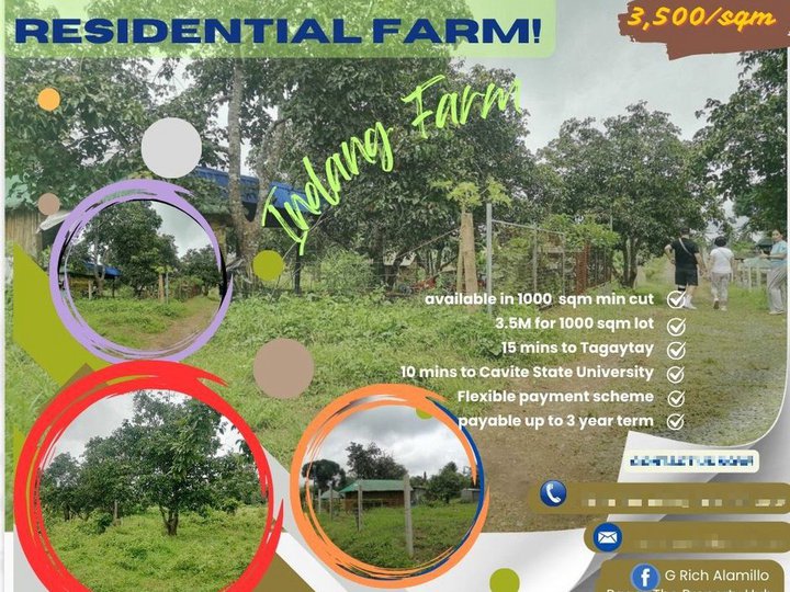 1000sqm Residential Farm lot in Indang Cavite