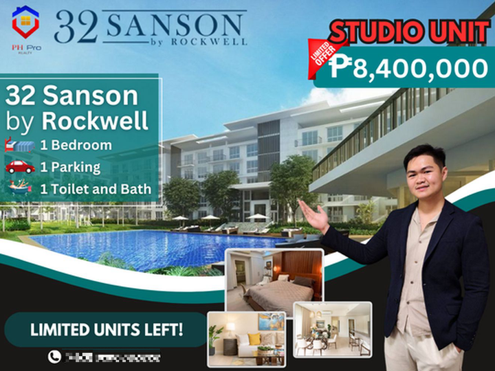 Studio Unit Condo at 32 Sanson by Rockwell