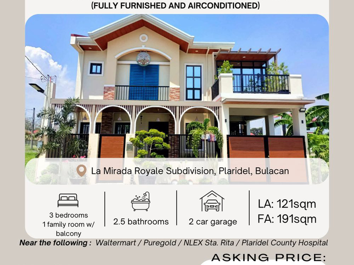 Fully Furnished Airconditioned 3Br 2.5Bath Family House