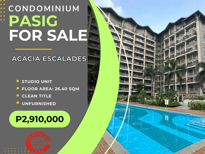 Acacia Escalades Foreclosed Condo for Sale in Pasig Studio Unit