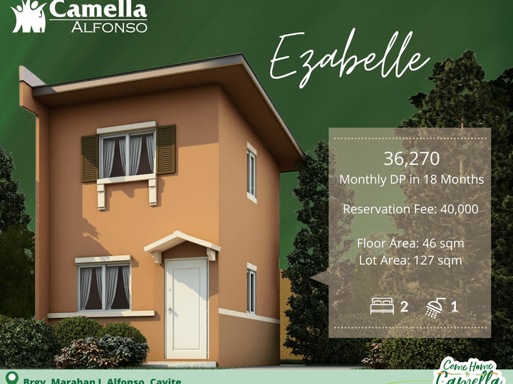 2-Bedroom House and Lot (Ezabelle in Camella Alfonso- LA: 127sqm)