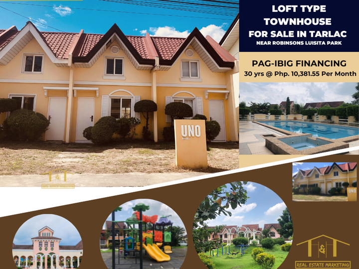 TOWNHOUSE LOFT TYPE FOR SALE IN TARLAC NEAR ROBINSONS LUISITA PARK