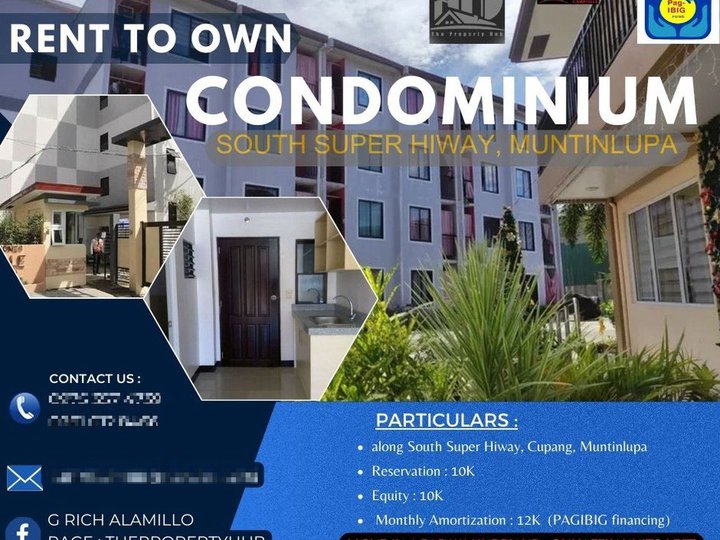 Rent To Own Condominium in Muntinlupa along South Super Hiway