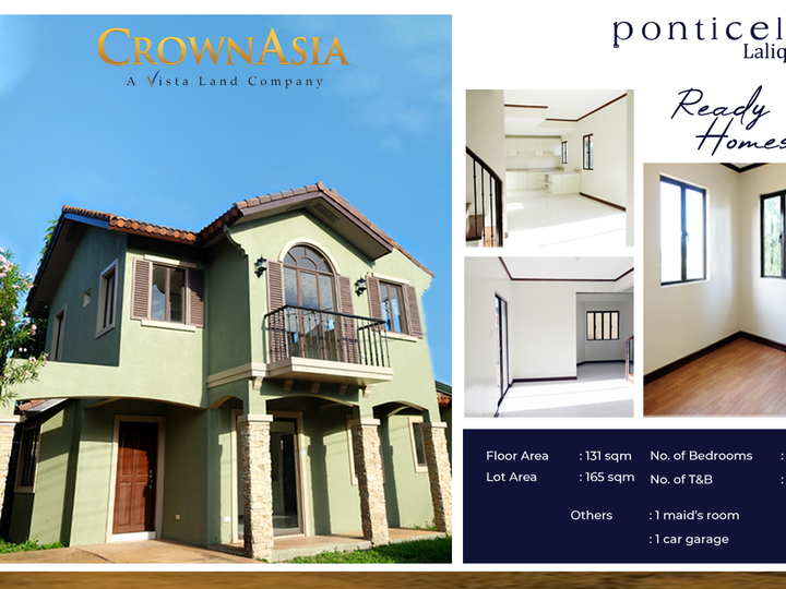 Ready For Occupancy House in Ponticelli Daang Hari