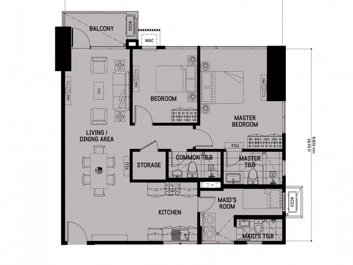 Gentry Residences Makati 2 Bedroom w/ 1 Parking
