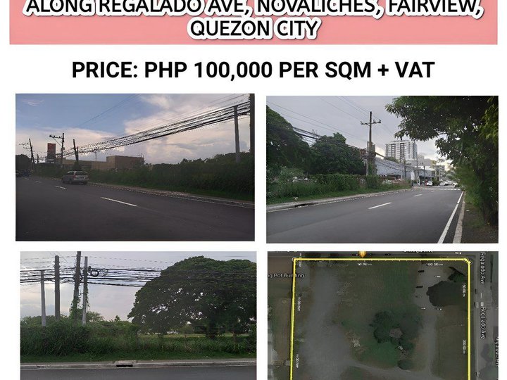 1.5 Hectare Prime Lot For Sale Along Regalado Ave,Fairview,Quezon City