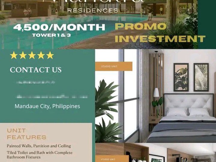 Rental Business  Studio unit Condominium  Investment for Sale