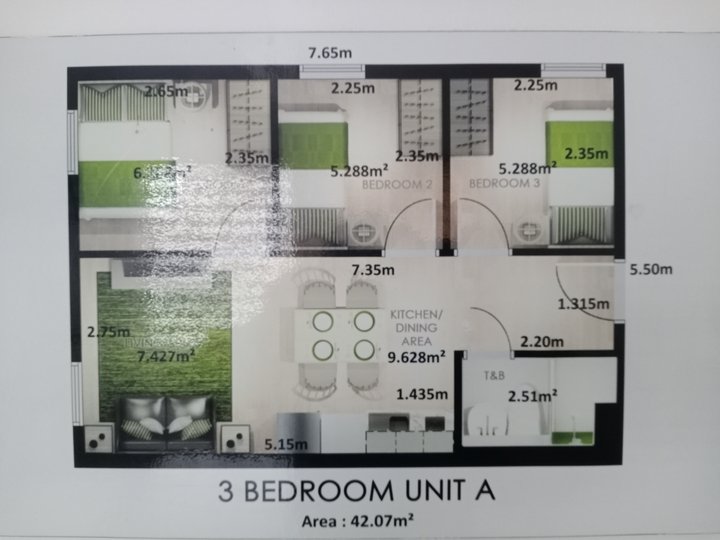 42.07sqm 3-bedrooms Condo For Sale in Pasig city