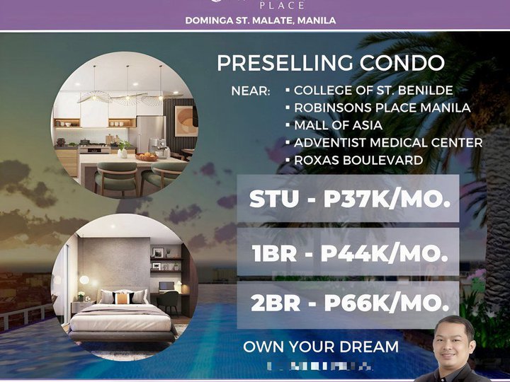 52.00 The Camden Place 2 Bedroom Residential condo for sale in Manila near St. Benilde