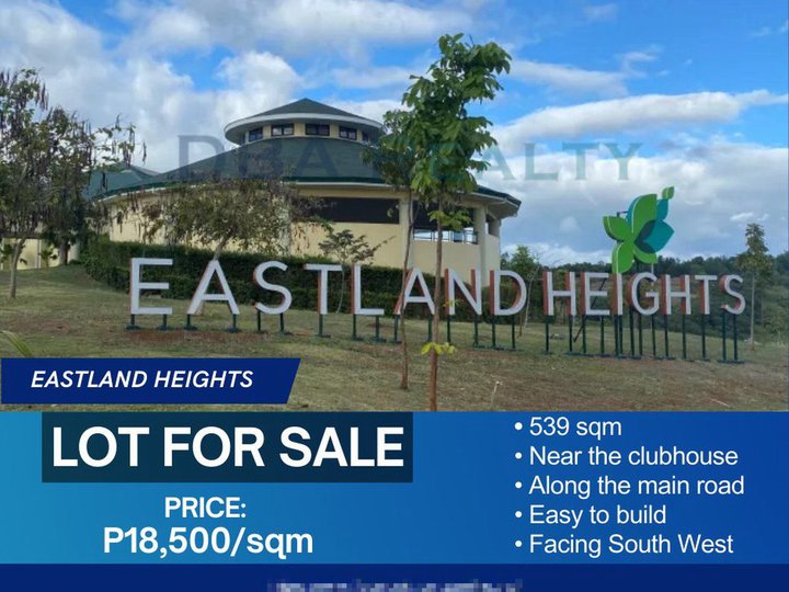 539 sqm Overlooking Lot For Sale in Eastland Heights Antipolo City