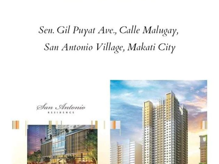 1 Bedroom Unit with Parking in San Antonio Residence Makati City