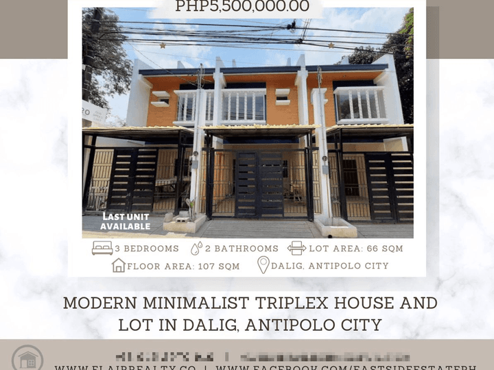 Ready for occupancy Triplex House and Lot in Dalig, Antipolo