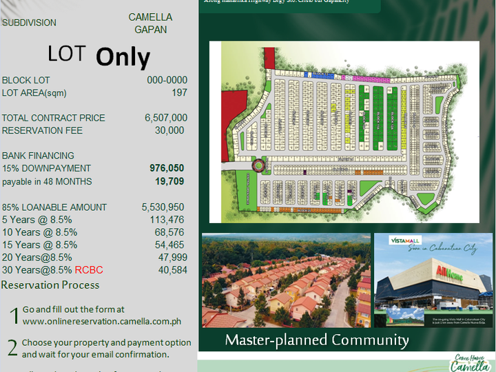 Camella Gapan Land for sale 192 Square Meters