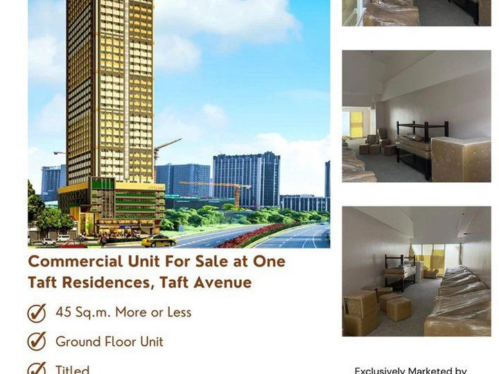 Prime 40.0sqm Commercial Space Near PWU & PCU For Sale! One Taft Residences Malate - Title On-Hand