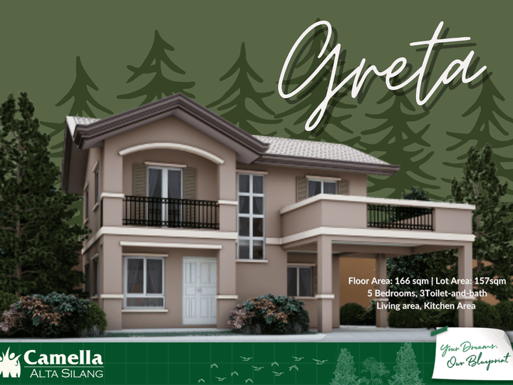 Camella Silang Real Estate - Greta House and Lot Model 5 Bedrooms