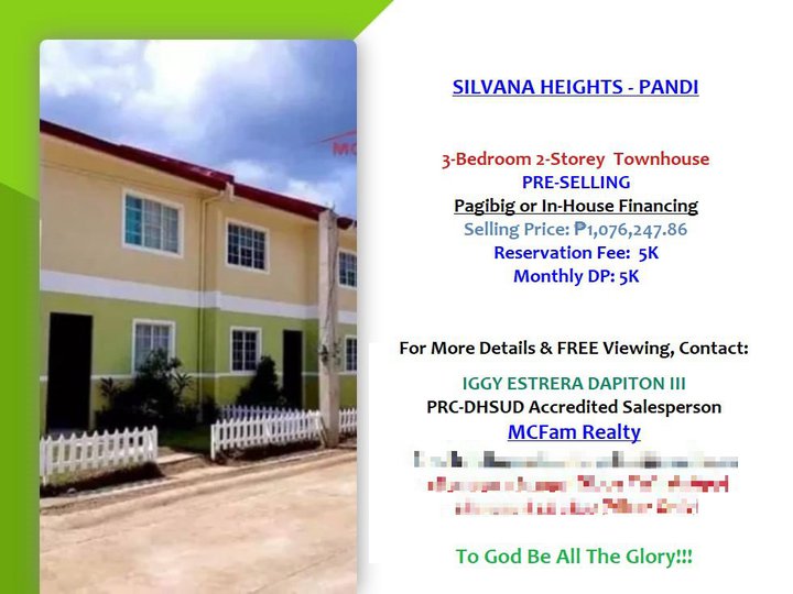 ONLY 5K TO RESERVE 5K MONTHLY DP 3-BEDROOM SILVANA HEIGHTS TOWNHOUSE