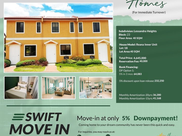 FIT HOMES - FA40sqm 2-BEDROOM 2-STOREY REANA TH IN LESSANDRA HEIGHTS