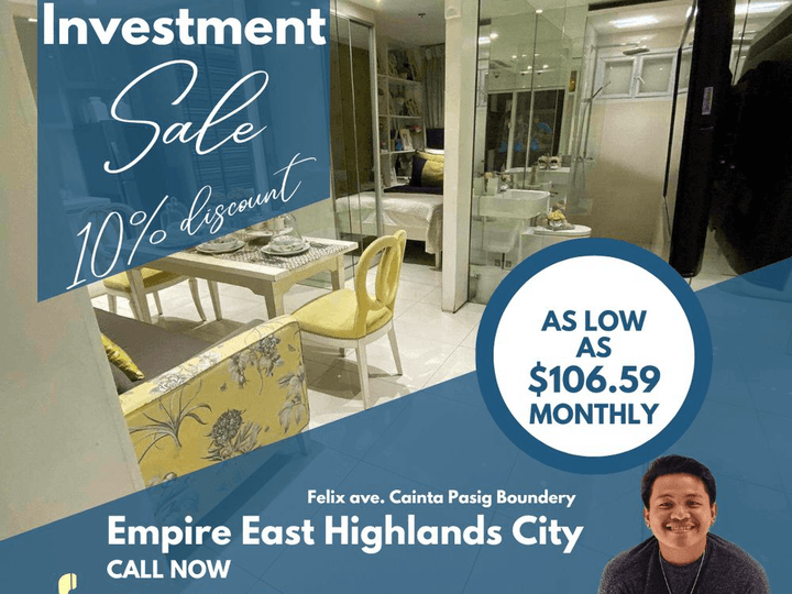 Studio unit 3k monthly in Empire East Highlands City