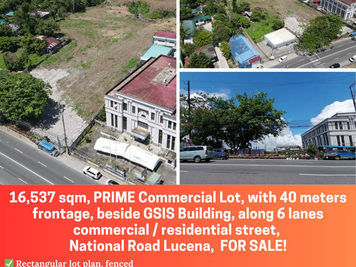 16,537 SQM PRIME Commercial Lot for SALE beside GSIS Building, along 6 lanes National Road