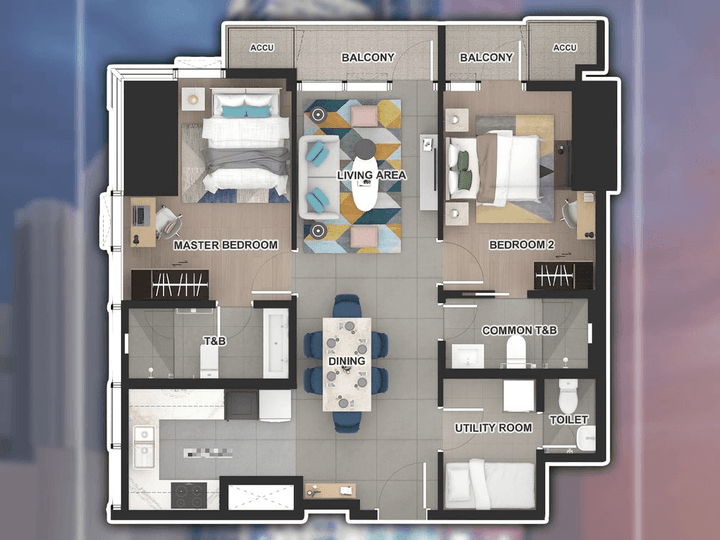 92.00 sqm 2-bedroom Uptown Modern Preselling Residential Condo For Sale in BGC Taguig